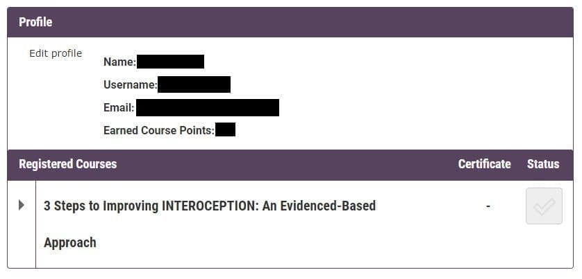Course List screenshot