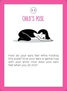 child's pose yoga card