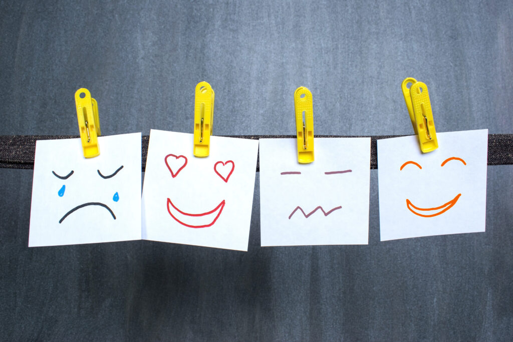 emotions on post-it notes