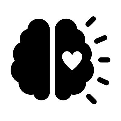 heart in brain icon
