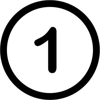 An icon of the number one.