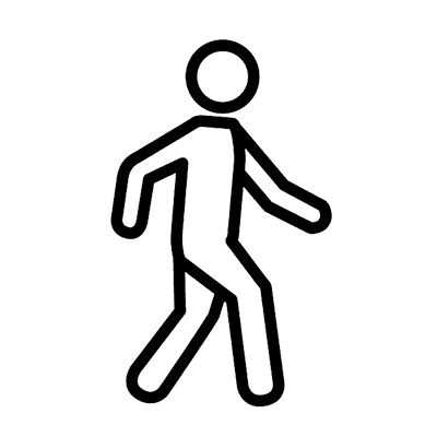 An icon of a person walking.