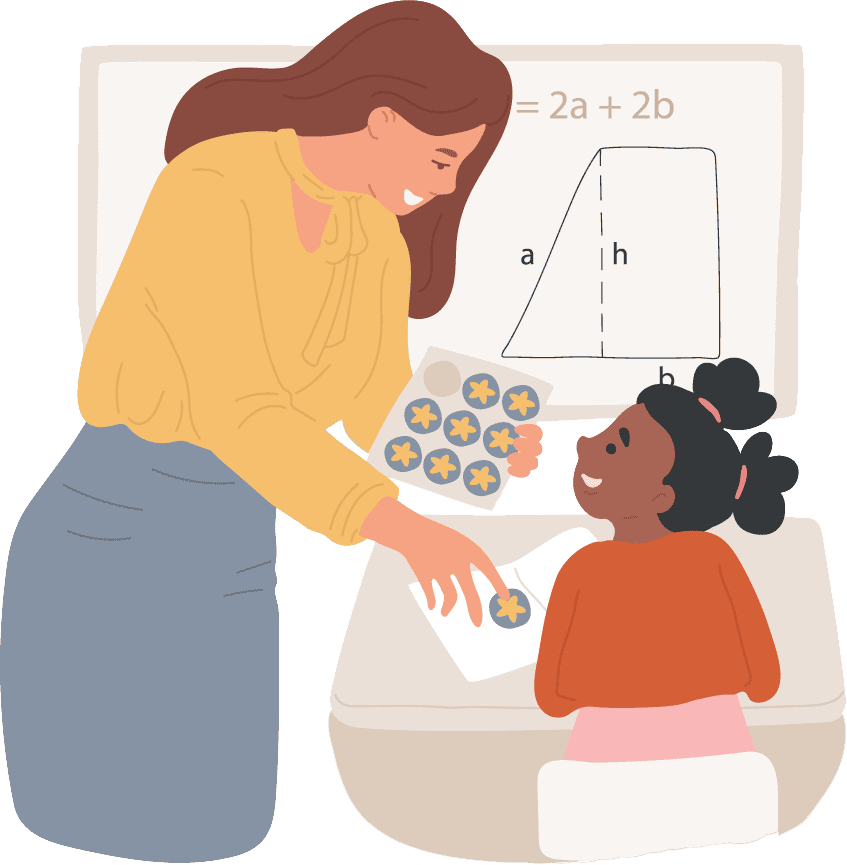 Teacher giving a child a star reward sticker.